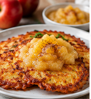 German potato pancakes served as a finished dish