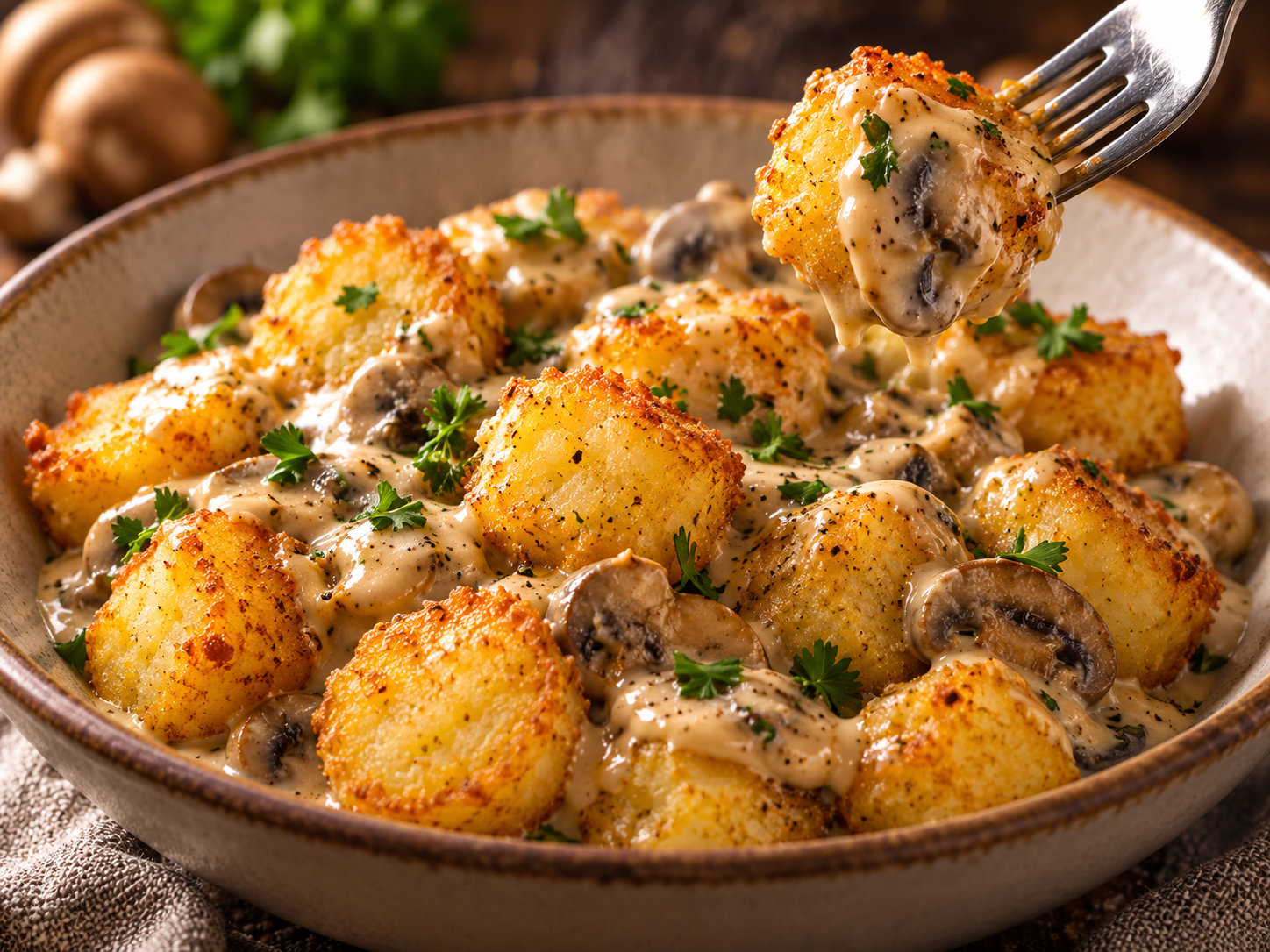 Serving suggestion for Mini Potato Bites