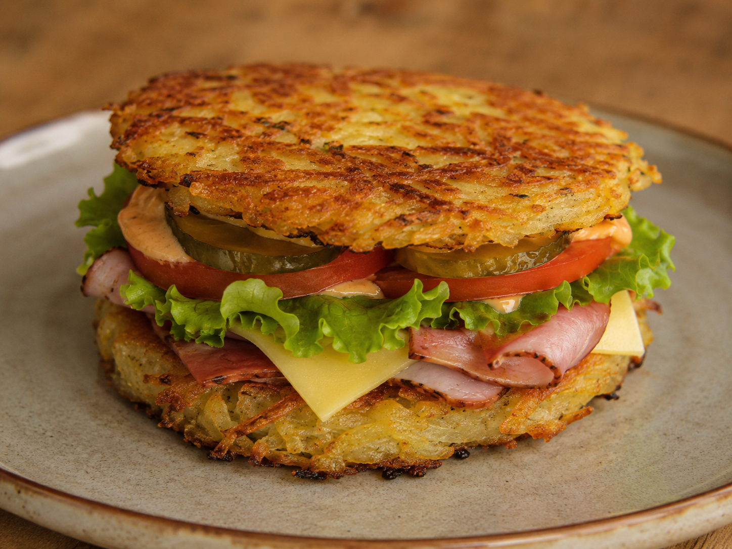 German Potato Pancake Burger serving idea